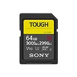 Sony TOUGH-G series SDXC UHS-II Card 64GB, V90, CL10, U3, Max R300MB/S, W299MB/S (SF-G64T/T1), Black